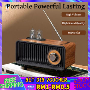 【Malaysia Spot Sale】Bluetooth Speaker Retro Subwoofer Radio Memory Card U Disk High Sound Quality Indoor Wireless Portable Speaker with FM Radio