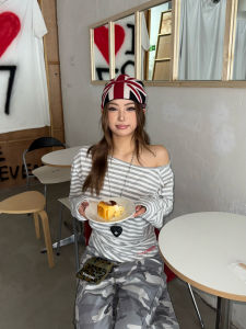 Áo Thun Cotton Dài Tay Ôm Vừa Vặn Phong Cách Ngọt Ngào Mát Mẻ Thường Ngày Mùa Xuân Mùa Hè Thường Ngày Thường Ngày