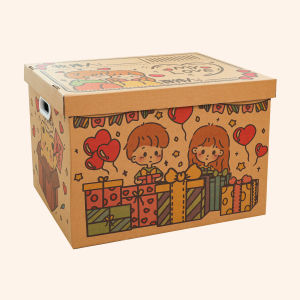 Creative Birthday Gift Box Cute Childrens Snack Paper Box Storage Organizer for All Kind of Items Universal Use 30L Capacity