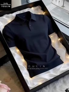 YOULIN | Navy Short Sleeve Men Polo Shirt
