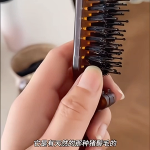 Portable travel folding pig bristle comb for womens makeup curly hair fluffy styling portable small comb