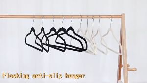 50pcs Velvet & Anti-Distortion Hanger: Shoulder Corner Traceless Hanging Clothes Finisher