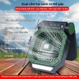 NIOYE | Quạt Dã Ngoại Ngoài Trời Bền Pin Dài Đuổi Gió Cao Chạy Năng Lượng Mặt Trời