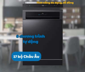 Máy rửa bát độc lập Kaff KF-BHMI775YB dung tích 17 bộ châu âu màu đen sang trọng sấy tăng cường