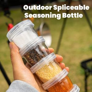 Outdoor Spliceable Seasoning Bottle 5-piece Set Travel and Camping Supplies Fishing Camping Barbecue Picnic Seasoning Box