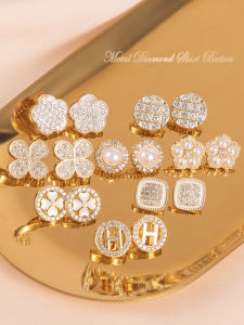 High-End Metal Pearl round Shirt Buttons for Womens Top Clothing Premium Quality Dressmaking Accessories DIY Sewing Supplies