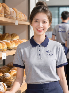 Custom Logo Printing Café Staff Polo Shirt