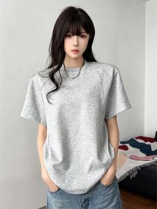 LIUBU | Gray Short Wide Boxy Fit Structured Patchwork Tshirt