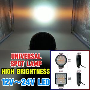Universal 12V~24V LED LAMPU SPOT *BULAT / SEGI EMPAT* Spotlight Sport Lamp 4 INCI *3 MODEL* Flash Lampu Kerja Round Square Heavy Duty  Lorry/Truck/Forklift/SUV