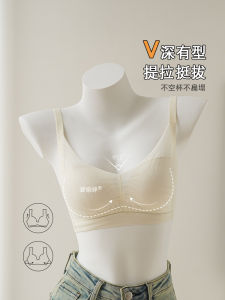 ผ้าไหม บราผู้หญิงสบายไม่มีแหวนเหล็ก ป้องกันการหย่อนคล้อย ฤดูร้อน ไร้รอยต่อ เซ็กซี่ สไตล์ Secure Back สายคล้อง ยี่ห้อ Vicky Sti