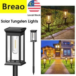Breao 1PCS Solar Tungsten Light Outdoor LED Solar Garden Light Waterproof Lawn Lamp for Outdoor Garden Landscape Decoratives