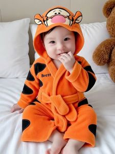 Ka-Ka-Home Foreign Trade Models Autumn and Winter Boys and Girls Baby Cartoon Styling Pajamas Nightgown Bathrobe Shoelace Cardigan