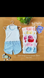 🌟 6 Pairs (12 PCS) Kids Eyelet Sando at Shorts Set – NEW ARRIVAL! 🌟