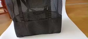Beach Bag Storage Bag Summer Mesh Hollow Tote Bag Large Capacity Toy Organizer Bag Hand Bill of Lading Shoulder Mesh Gauze Bath Bag Leisure Travel Beach Bag