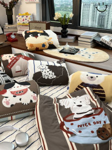Summer Ice Skin Coolness Air Conditioned Cartoon Home Use Single Double Layer Thin Washable Polyester Fiber Filled Quilt