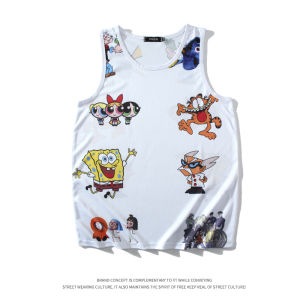 Áo Thun Lưới Không Tay Cổ Tròn Mùa Hè Phong Cách Mỹ Giảm Tuổi Tác Thể Thao in Họa Tiết Dễ Thương Áo Nỉ Thường Ngày Cho Thanh Thiếu Niên