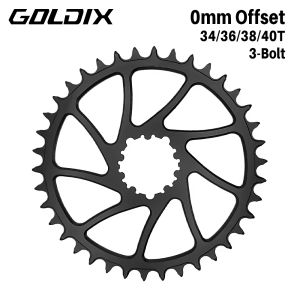 GOLDIX 0mm Offset Bicycle Chainring Narrow Wide Teeth 3-Bolt Direct Mount 34T 36T 38T 40T for SRAM 3-Bolt Bicycle Crankset