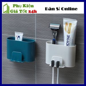 Kệ Treo Bàn Chải Kem Đánh Răng Đựng Vật Dụng Dán Tường Chắc Chắn Thông Minh - Giá Đỡ Đựng Bàn Chải Đánh Răng Có Móc Treo Chống Nước Không Cần Đục Lỗ Cho