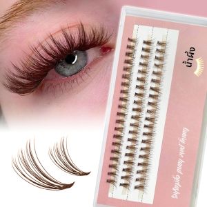 DIY สีขนตาปลอมสีน้ําตาล 20D Cluster Eyelashes DIY ขนตาแต่ละขนตาปลอม
