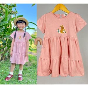 Dress Anak Lucuna Rabbit Size 1-5 Tahun - Dress Rabbit Anak Lucuna Dress Anak Rempel Tumpuk Dress Bordir Anak Baju Anak Perempuan