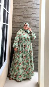 Zeba | Wuri Gamis Jumbo LD120 LD130 LD140 LD150 Dress Katun Rayon Diamond Muat BB 70 - 150 kg Adem
