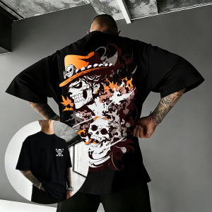 Bandai | One Piece Luffy Anime T Shirt Men pure Cotton Short Sleeve Tee Streetwear Graphic Skull Summer 2026 Casual Tops Y2k Clothes