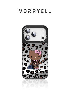 VORRYELL | Leopard Design Magnetic Charging Case with Mirror Drop-proof Slip-resistant Exclusive for Girls