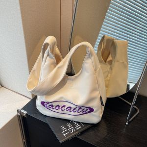 Large Capacity Canvas Tote Bag Womens Fashionable Versatile Single Shoulder Bag Casual Commuting Mujc 2025 New Style