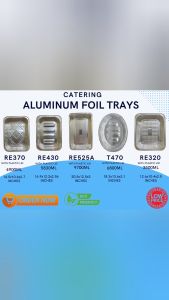 FNM Sports RE370 Catering Tray Aluminum Foil Tray With Plastic Lid 4900ML 14.5x10.6x2.7 inches