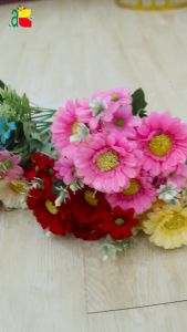 Bunga Krysanthemum Artificial Warna-Warni 7 Cabang Dekorasi Wedding B8419