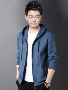 ROMON | Romon Mens Open Cardigan Sweater Casual Sporty Loose Fit Fashionable Zipper Hooded Jacket Autumn Spring New Arrival