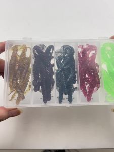 Artificial Soft Craw Shape Swim Bait Glitter Silicone T‑Tail Soft Lure Multi‑Color Worm Bait Fresh Salt Water Bass Trout Fishing
