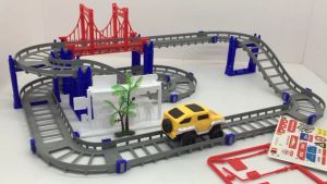 Truck Racing Car 41pcs Traffic Railway Crossing Crossroad Intersection Signal Light Toy Circuit Jalan Persimpangan Track Petrol Station Accessories Turn Road Bridge Tree Pokok Educational Children Birthday Gift Hadiah Present Harijadi Budak Toys Permainan