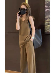Summer Fashion Casual Loose Sleeveless Vest Two-Piece Set Womens Clothing Trendy Style Street Design Commute Pattern