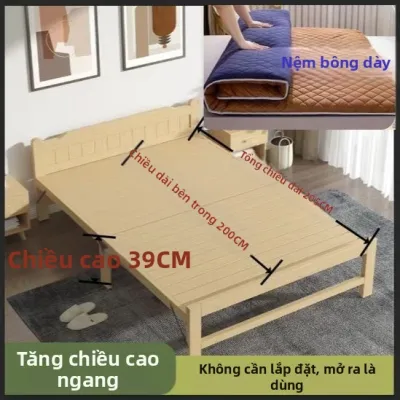 AYIJIE | Giường Gấp Bằng Gỗ Thật Dễ Sử Dụng và Bền