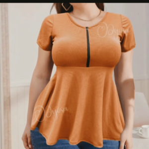 Plus size Peplum style Tops with zipper (Maggie)
