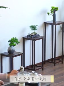 Flower shelf Floor storage shelf living room flower pot placement bracket balcony solid wood shelf