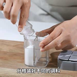 Clear Seasoning Rack Spice Pots 4 in 1 Seasoning box Spice pot Spice box Pepper container