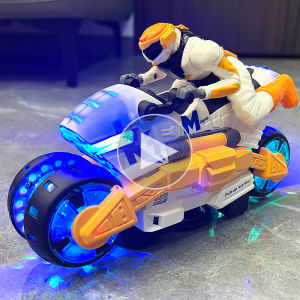 Childrens Electric Stunt Transforming Rotating Motorcycle Toy Gift for Boys And Girls Aged 1-3 Years Old Baby Kids