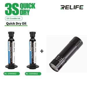 RELIFE RL-UVH902 Fast Curing UV Solder Mask Oil +UV Curing Light 3S Fast Dry Kit for Phone PCB BGA Wire Repair