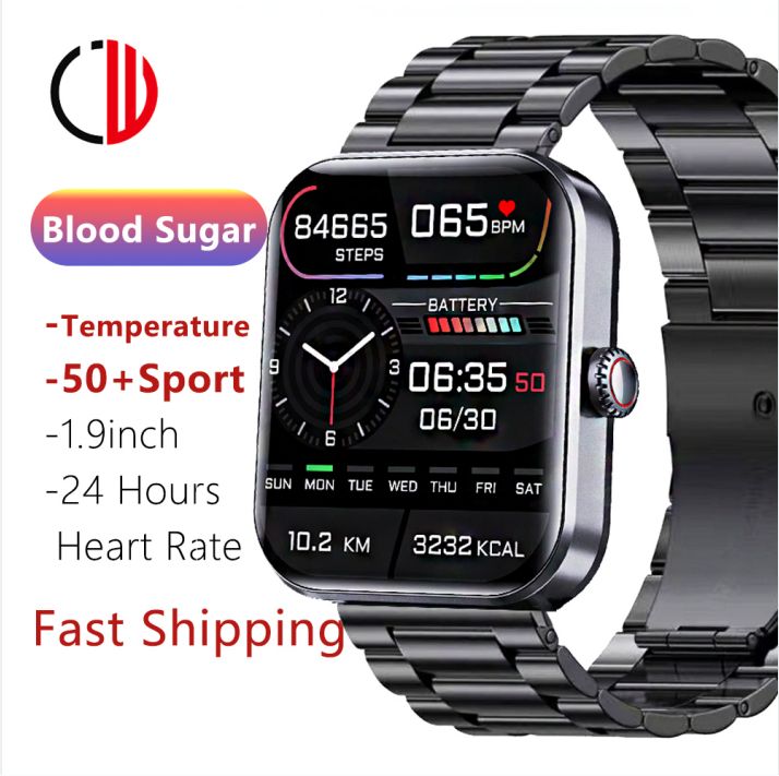 2023 New Smart Watch Blood Glucose Sugar Inch 50+ Sport