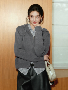 SEIFINI | Classic All-Match Double Zip Hooded Knitted Jacket