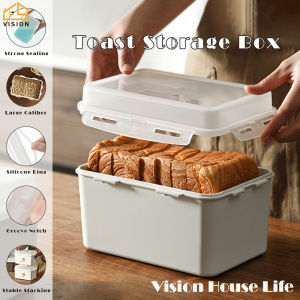 Vision 2.6L Bread Storage Box with Transparent Lid Bread Keeper - Airtight Bread Storage Container for Homemade Bread and Bakery Loaf Plastic Bread Box for Kitchen Countertop Food Storage Box
