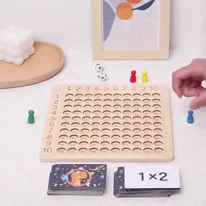 Bảng đồ chơi gỗ học cửu chương toán giáo dục theo phương pháp Montessori - giúp cho các bé ghi nhớ nhanh bảng cửu chương