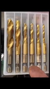 Mata Bor Multifungsi 6 PCS Baja Asli Ulir Drat Drill Tap Set M3-M10 Set Hex Twist Spiral Tapper 7cm