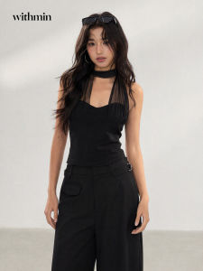 withmin | Strap Tank Top Slim Short Style