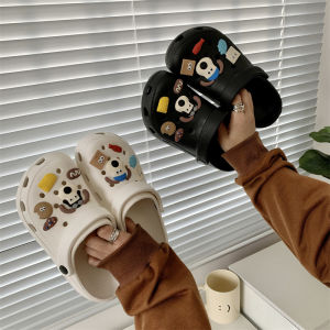 Hole Shoes Ins Cute Cartoon Biscuit Dog Young Adult Heart Soft Bottom Shit Feeling Toe Box for Outdoors Beach Slippers Female