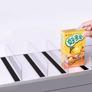 Supermarket Shelf Partitions Dividers Food Storage Organizer Pvc L-Shaped Magnetic 5Pcs Clear Acrylic Bookshelf Dividers Storage