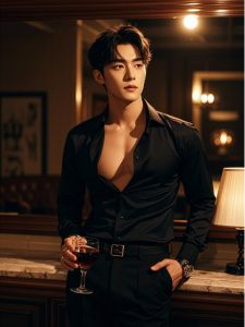 สีดำ ลำลอง เสื้อเชิ้ตสําหรับผู้ชาย Divergent Style British Fashion ดีไซน์ คุณภาพระดับพรีเมียม เหมาะสําหรับสํานักงานและ ชุดกึ่งทางการ Wear