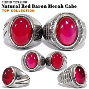 Cincin Titanium Natural Red Baron Merah Cabe